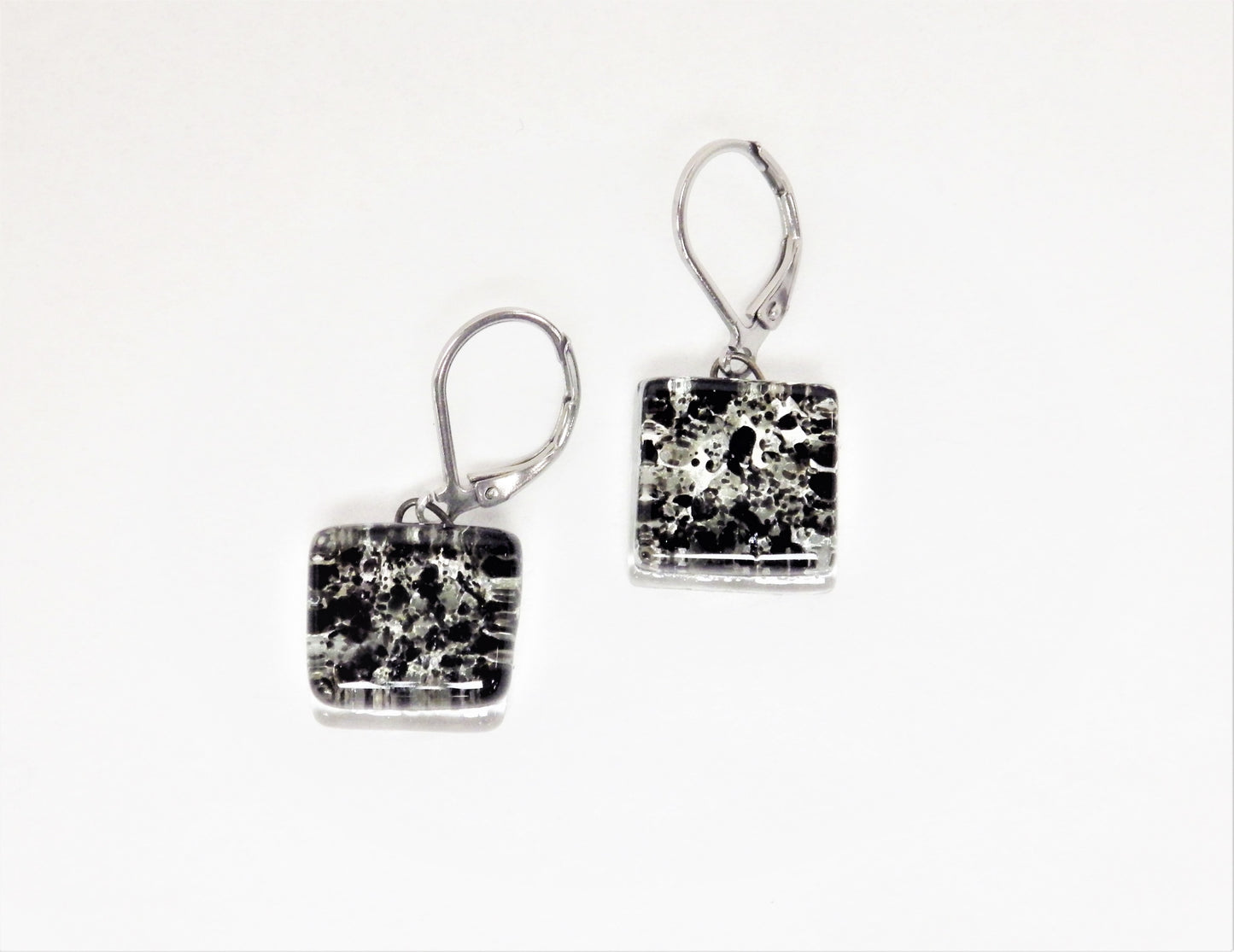 Boucles d'oreille Carré motifs - Créart (plusieurs couleurs disponibles)