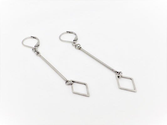 BO Losange et Tige Inox - Rouge Inox