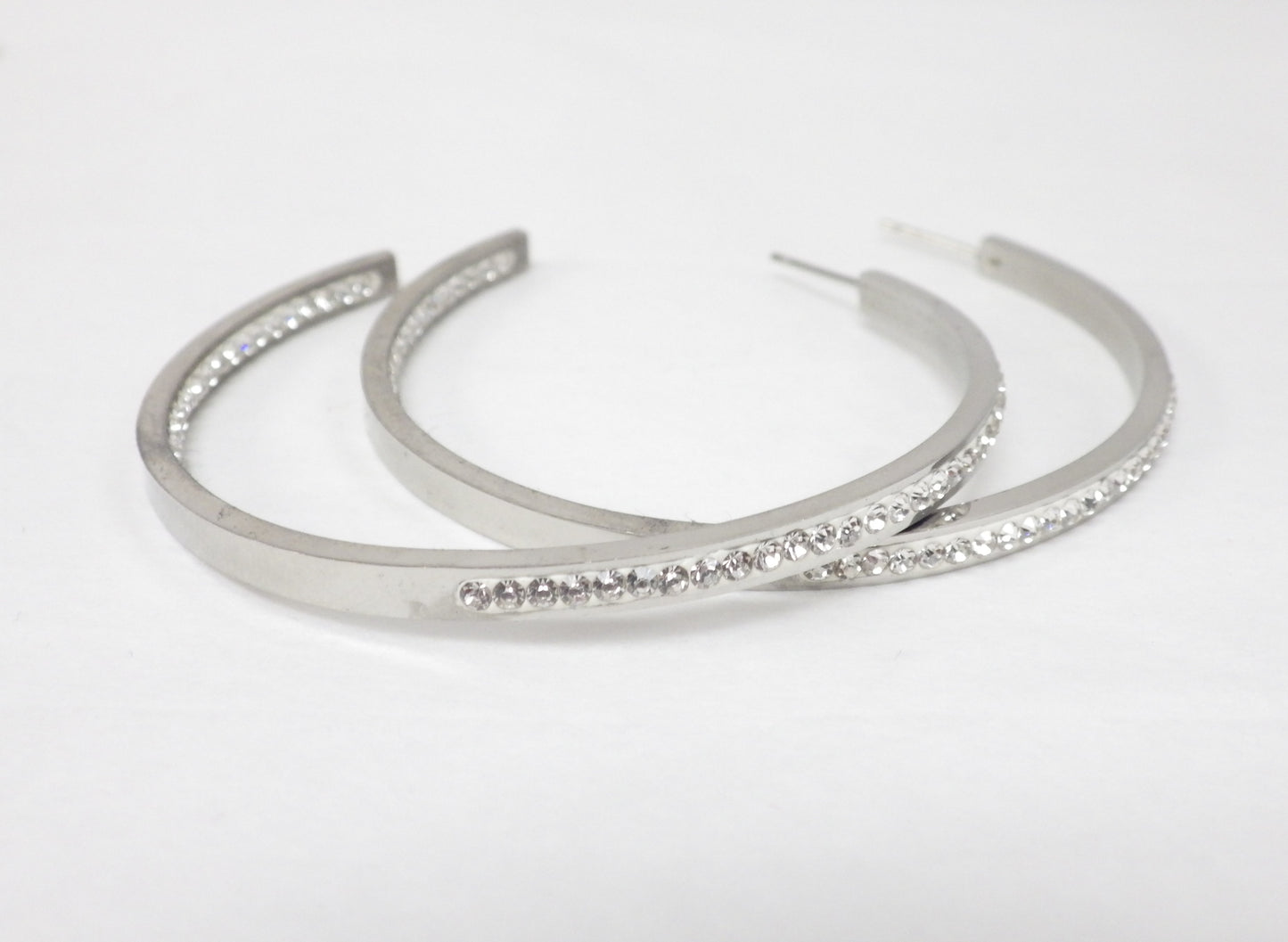 BO anneau ouvert avec zircon - Rouge inox