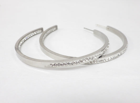 BO anneau ouvert avec zircon - Rouge inox