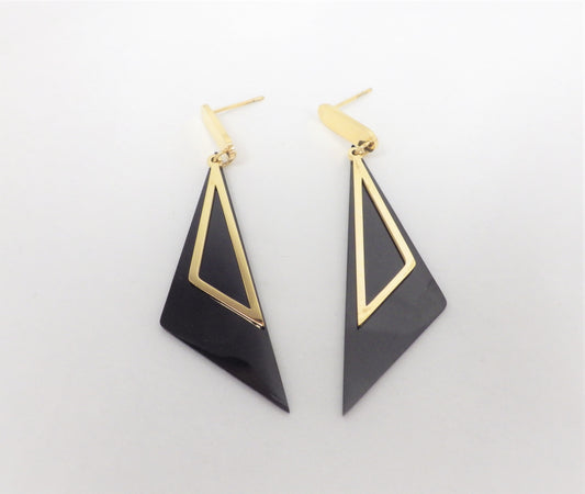 BO triangle noir et doré - Rouge inox