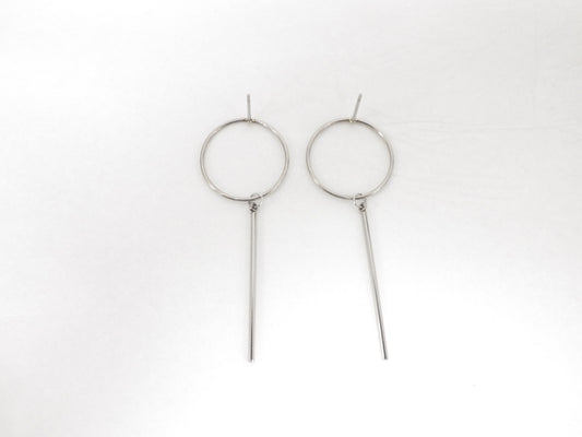 BO cerle et tige argent - Rouge Inox