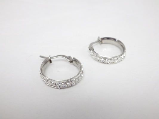 BO anneau double zircon argent - Rouge Inox