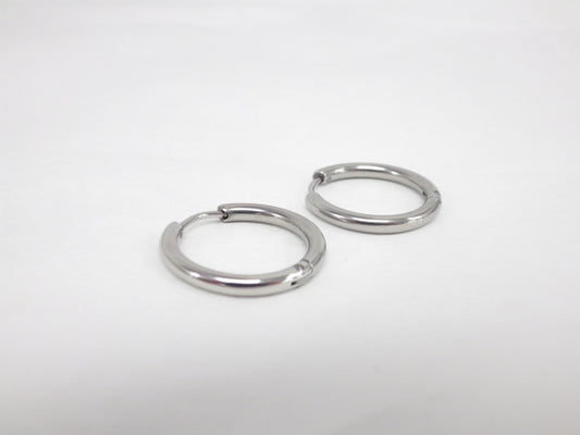 BO anneau courbé argent - Rouge Inox