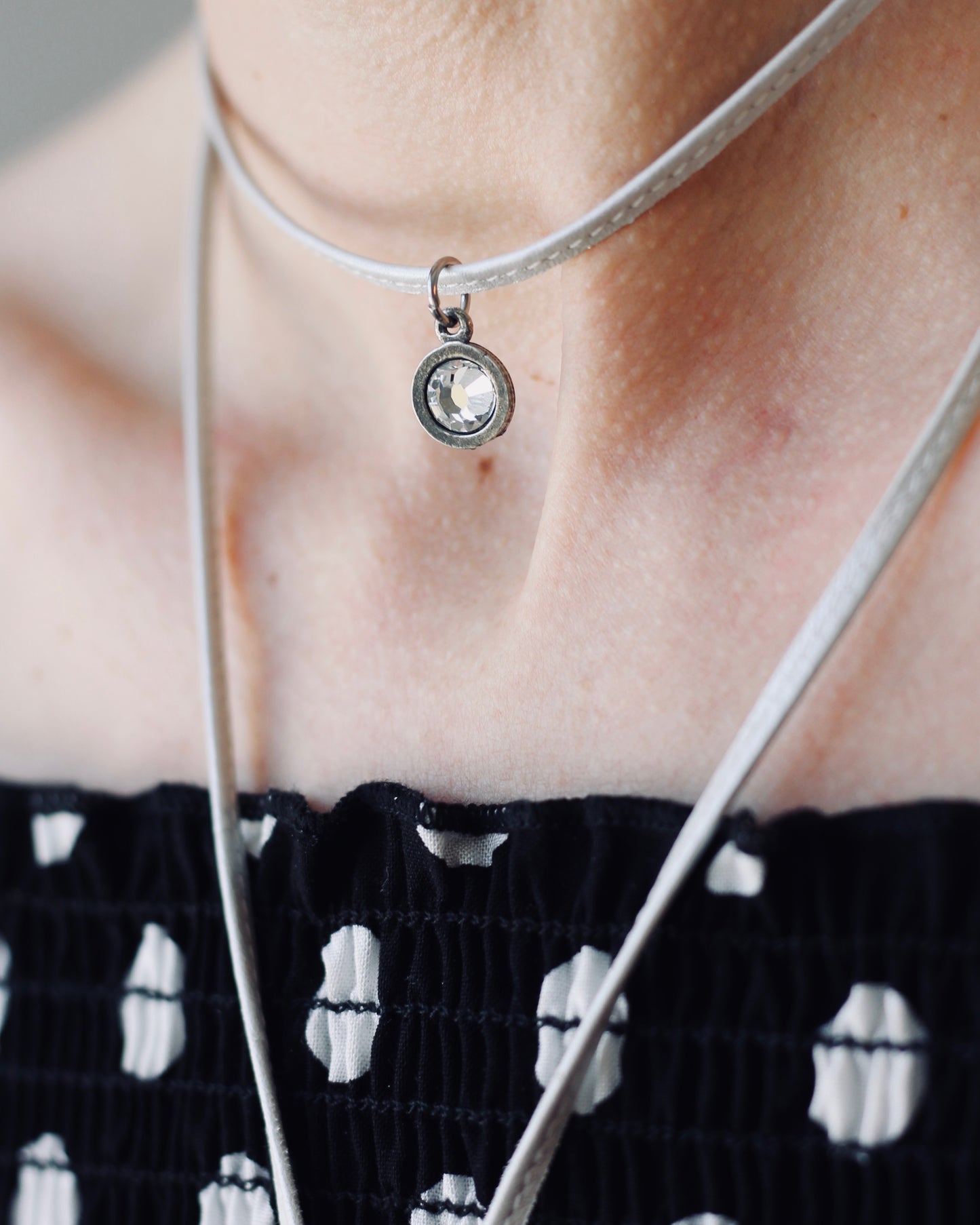 Collier long choker cuir - Créart