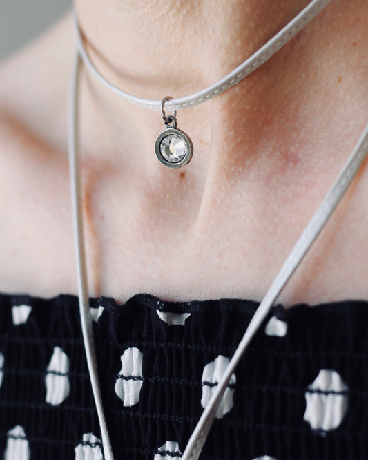 Collier long choker cuir - Créart