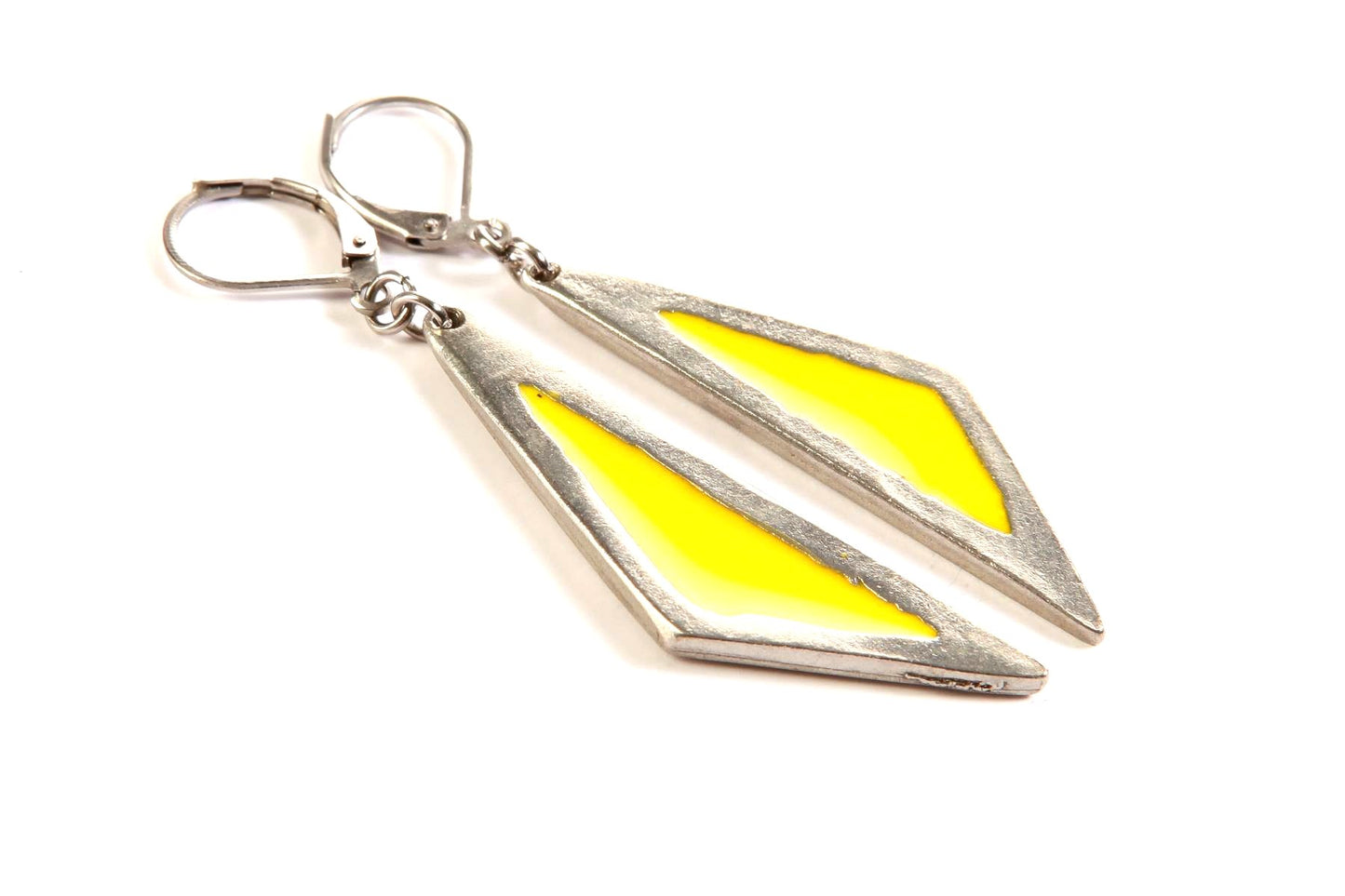 Suspendues à l'oreille Gros Triangle 45mm Naturel - Rouge Bijoux