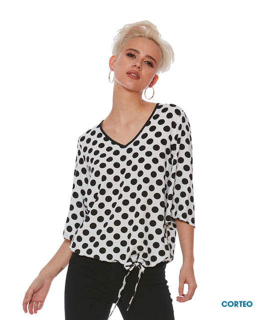 Chandail Corteo Blanc et Noir - Luc Fontaine