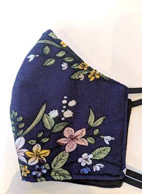 Dark blue &amp; flowers and foliage