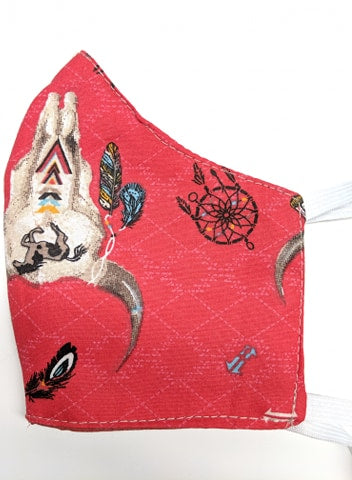 Rouge & motifs amérindiens et cornes