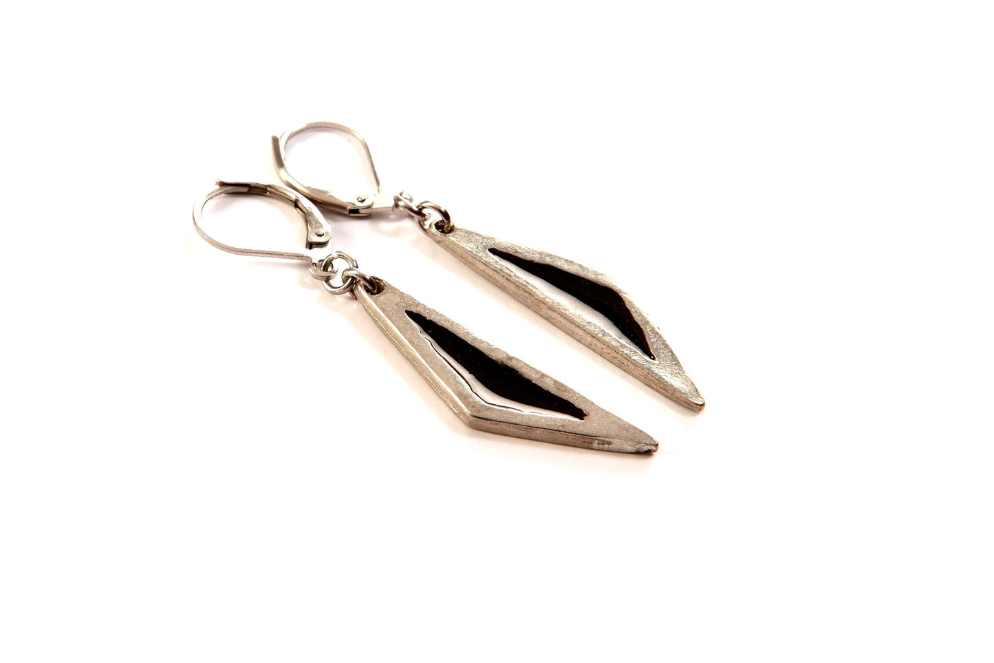 Suspendues à l'oreille Petit Triangle 32mm Naturel - Rouge Bijoux