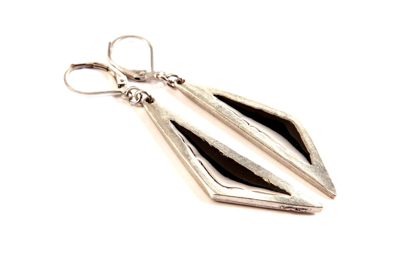 Suspendues à l'oreille Gros Triangle 45mm Naturel - Rouge Bijoux