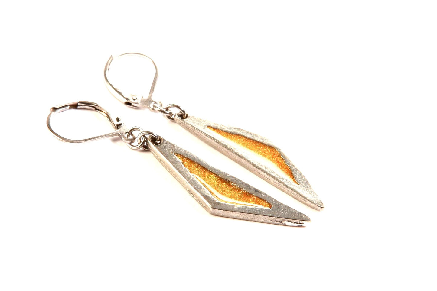 Suspendues à l'oreille Petit Triangle 32mm Naturel - Rouge Bijoux