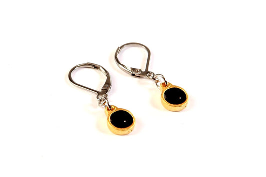 Suspendues à l'oreille Ronde 8mm Or Mat - Rouge Bijoux