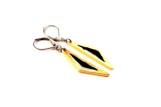 Suspendues à l'oreille Petit Triangle 32mm Or Mat - Rouge Bijoux