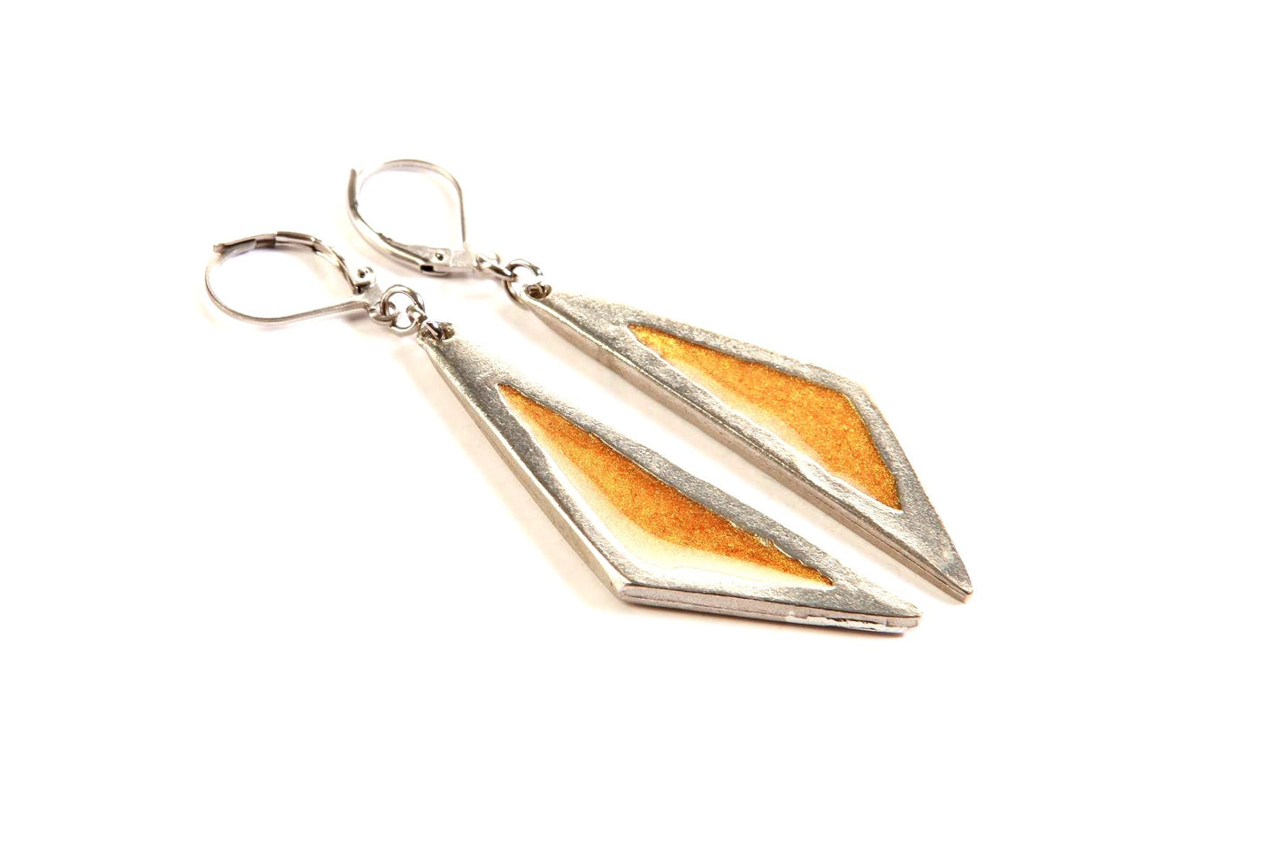 Suspendues à l'oreille Gros Triangle 45mm Naturel - Rouge Bijoux