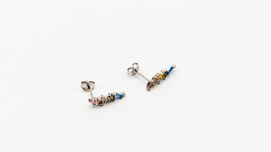 Boucles d'oreilles Joyaux - Rouge Argent 925