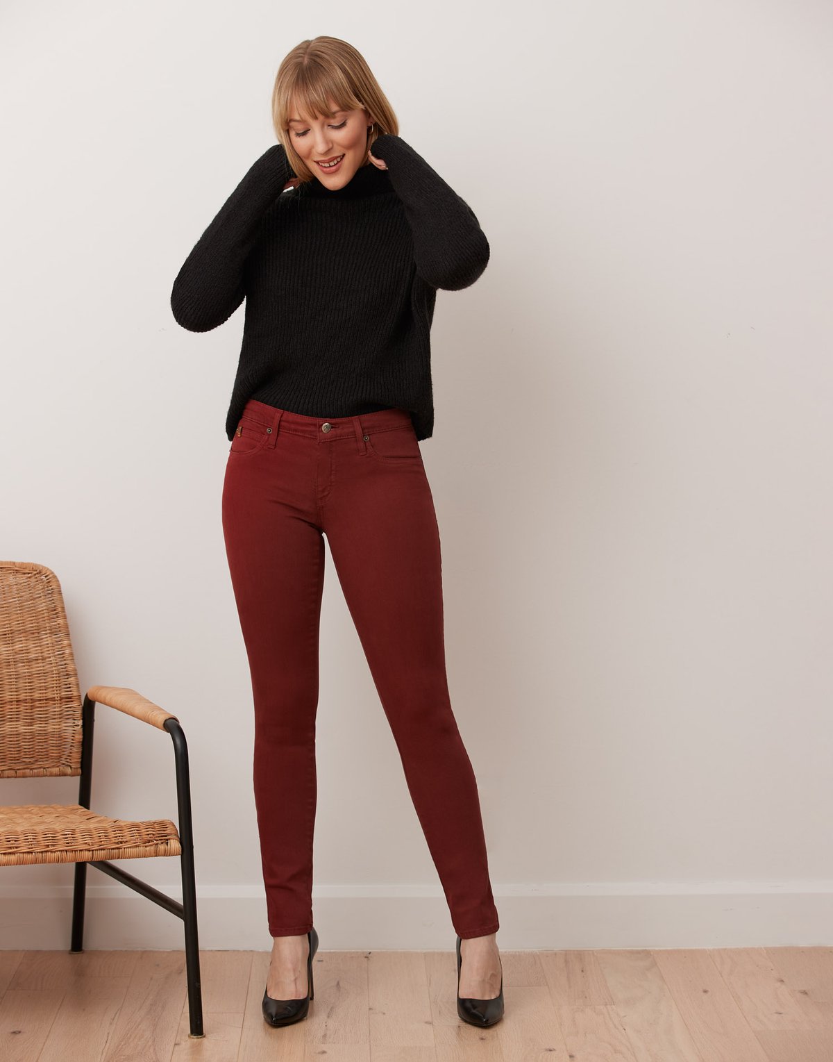 Rachel - Coupe Étroite - Taille Classique - Entrejambe 30'' - Pomme Grenade