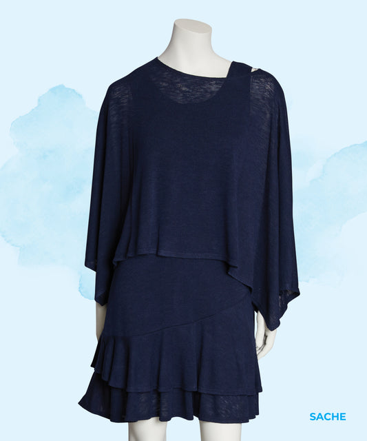 Poncho Sache - Marine - Luc Fontaine