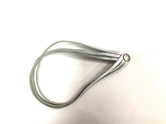 Bracelet cuir à trois branches argenté