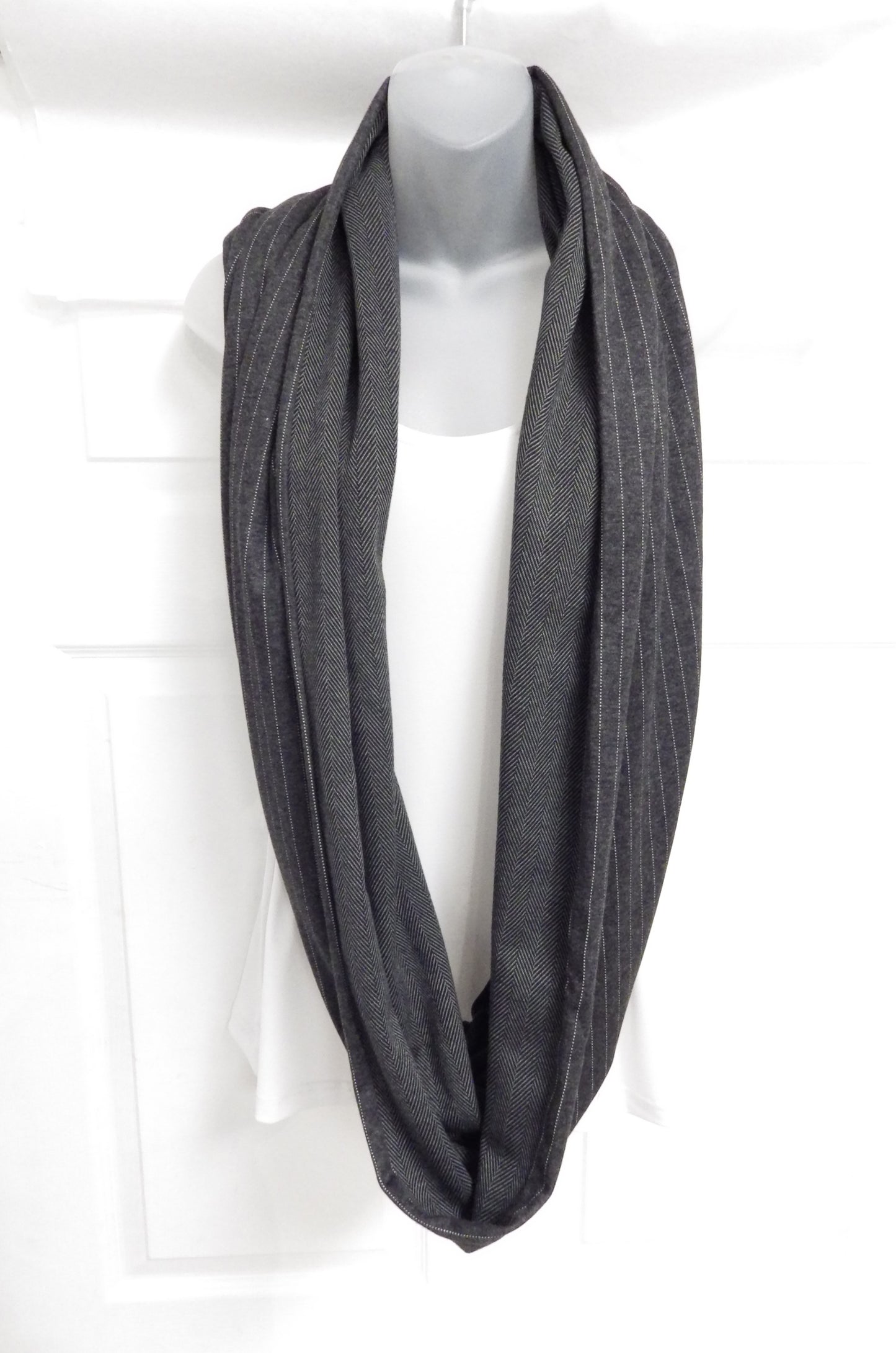 Foulard Baluchon gris ligné/chevrons