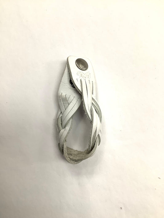 Bracelet cuir tressé blanc