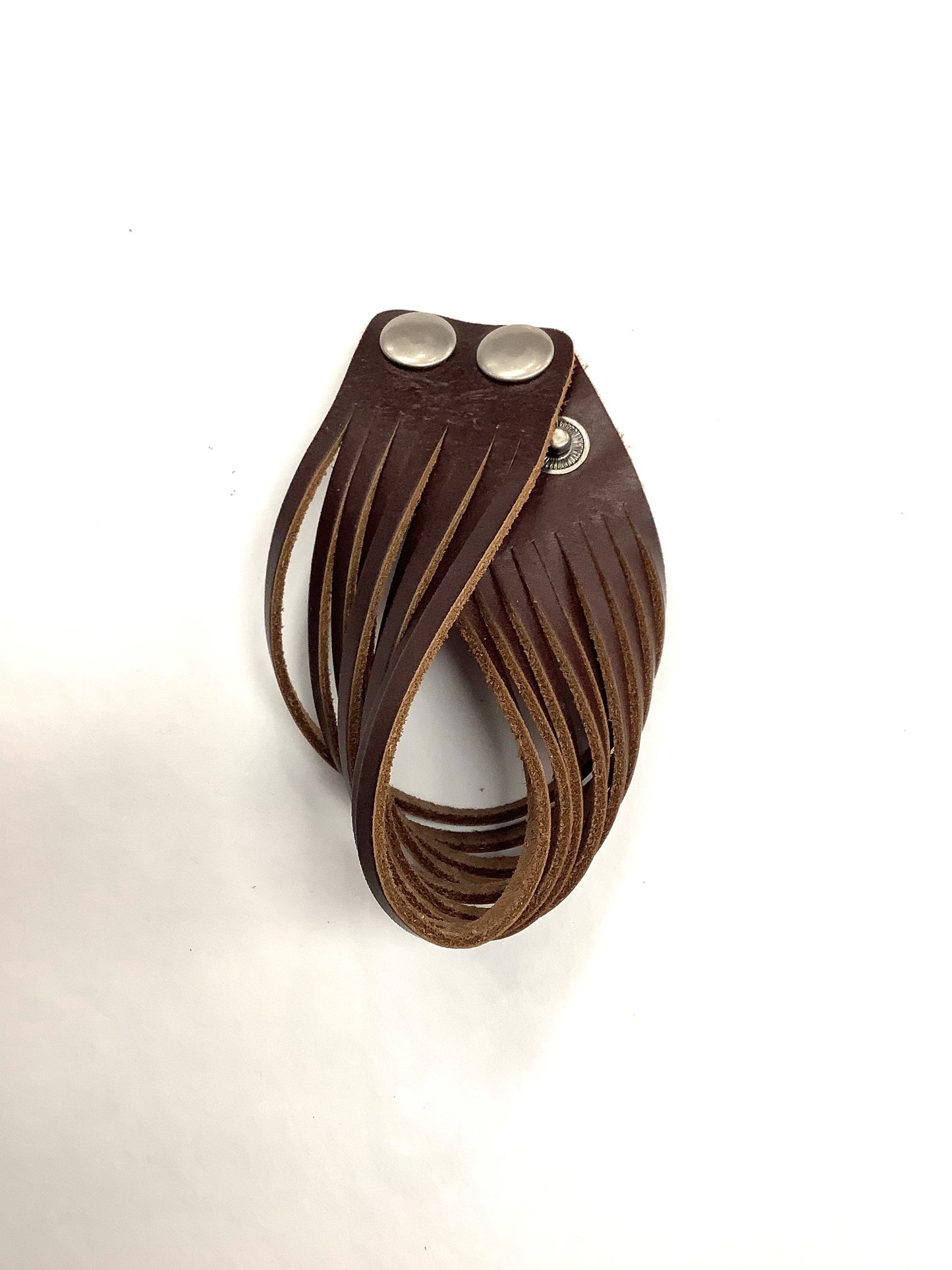 Bracelet cuir épais brun foncé