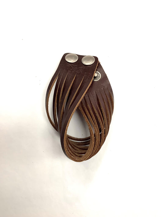 Bracelet cuir épais brun foncé