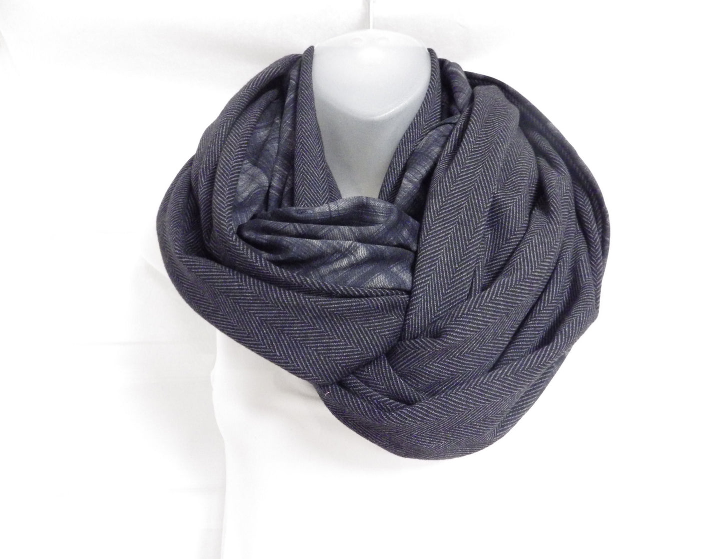 Foulard Baluchon bleu tartan/chevron