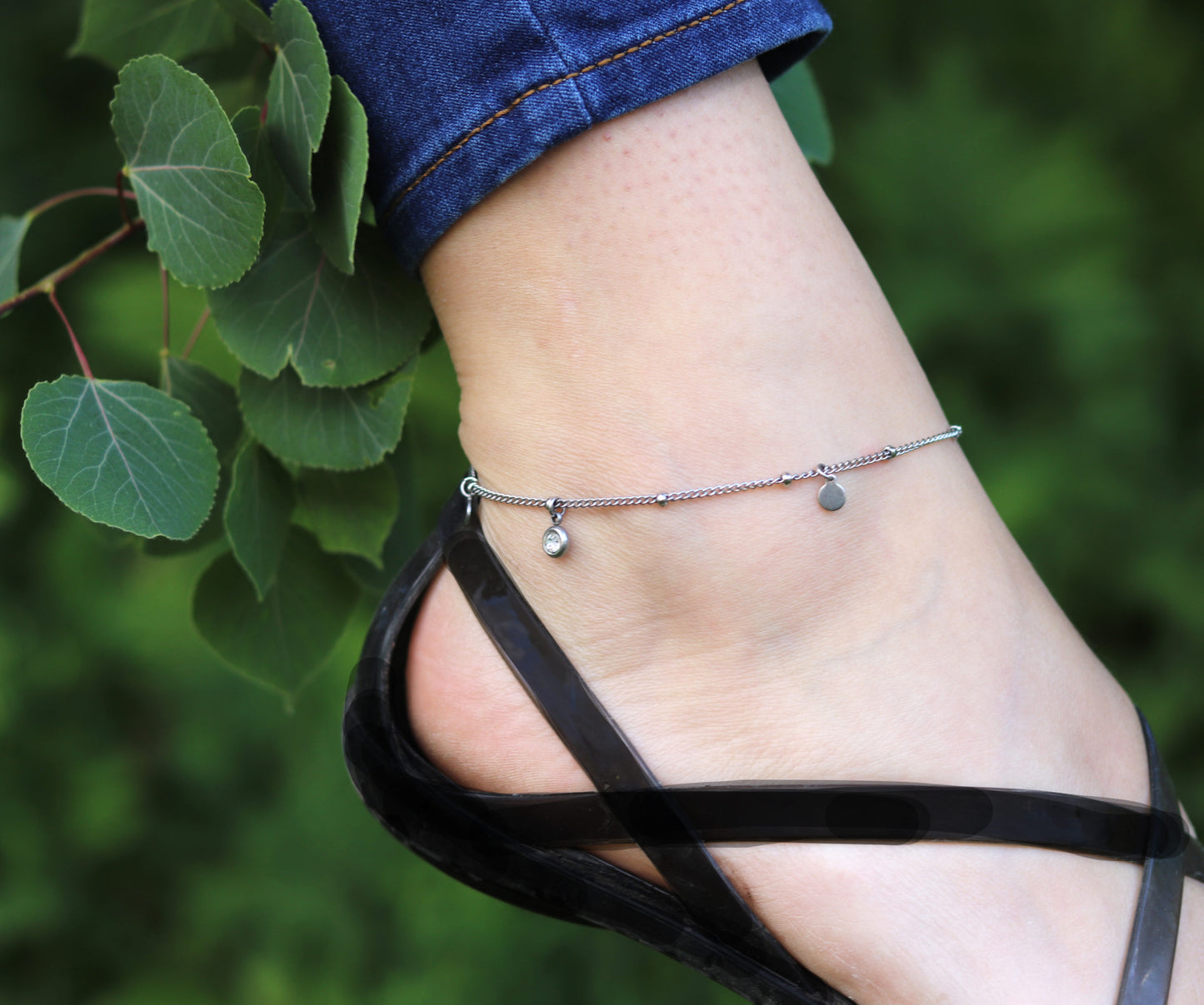 Ankle chain - swarovski - Créart