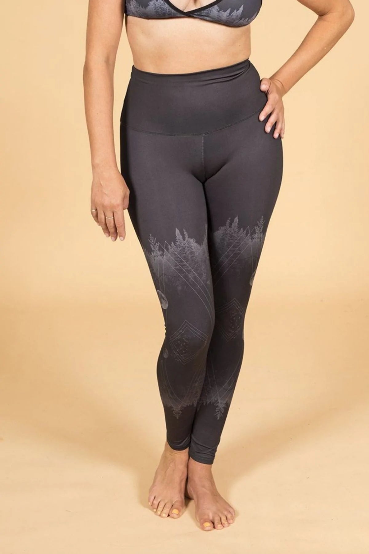 Legging Taille Haute Réversible Lune Mystique  - Rose Buddha