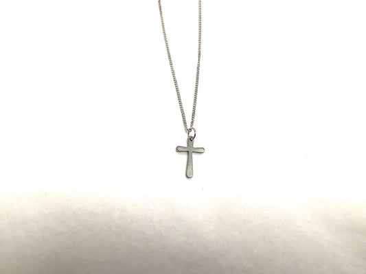 Collier Croix argent simple - Rouge Inox