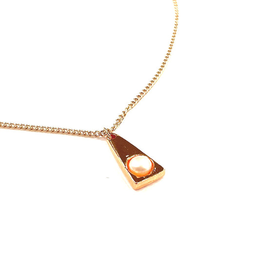 Collier Triangle Cercle Perle- Rouge Bijoux