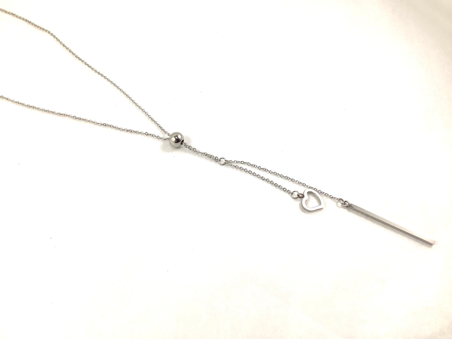 Collier Coeur tombant - Rouge Inox