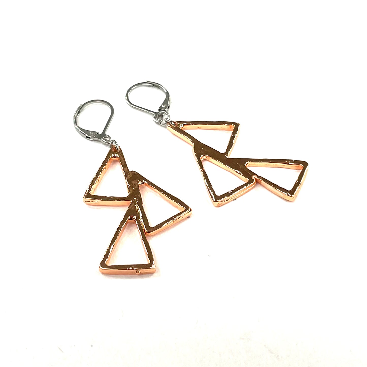 Suspendues à l'oreille Triangles Triple 38mm - Rouge Bijoux