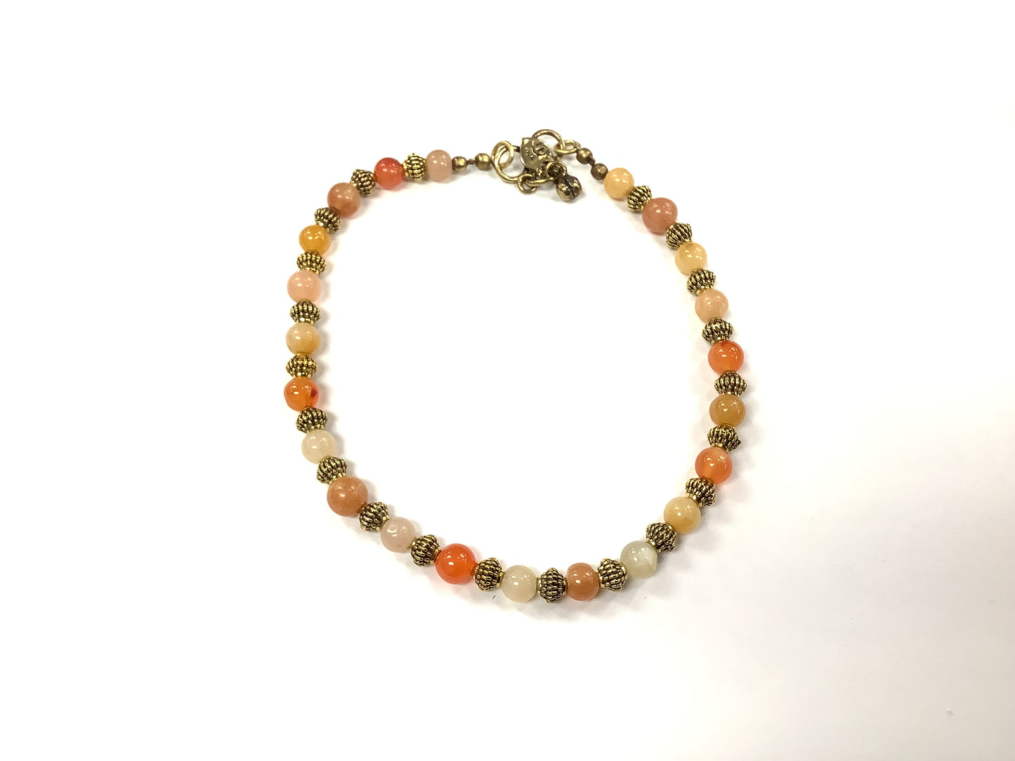 Bracelet de cheville RI50 - Cornaline - Rouge Import