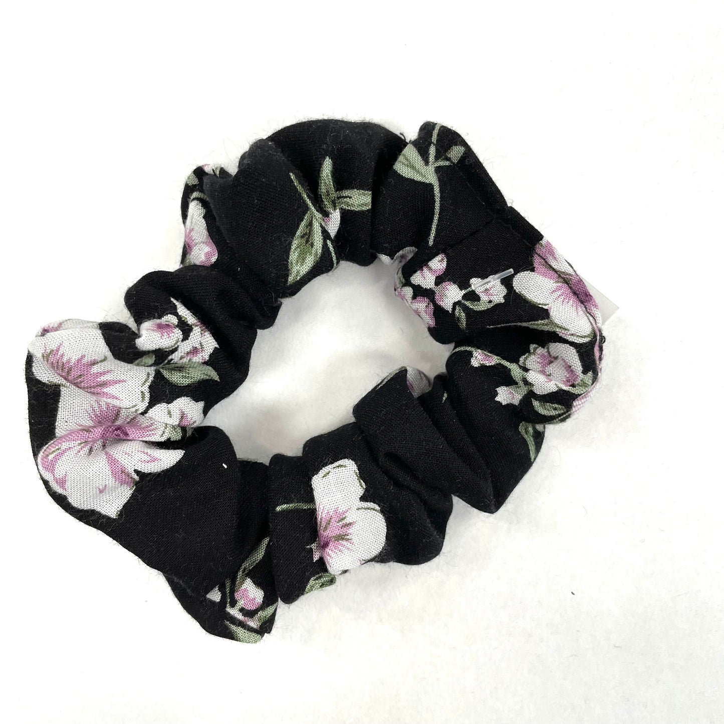 Black Scrunchie Pink Flowers - Red Sofa