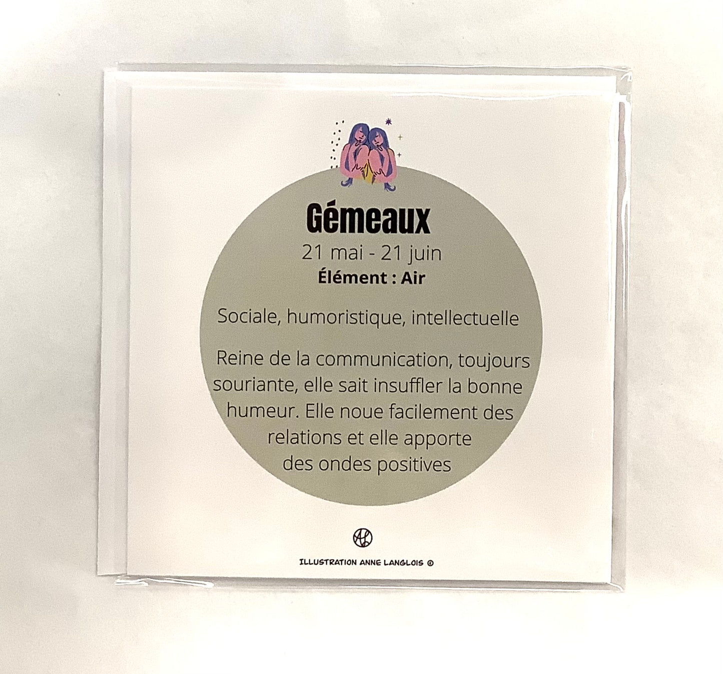 Carte Gémeaux - Créations Anne Langlois
