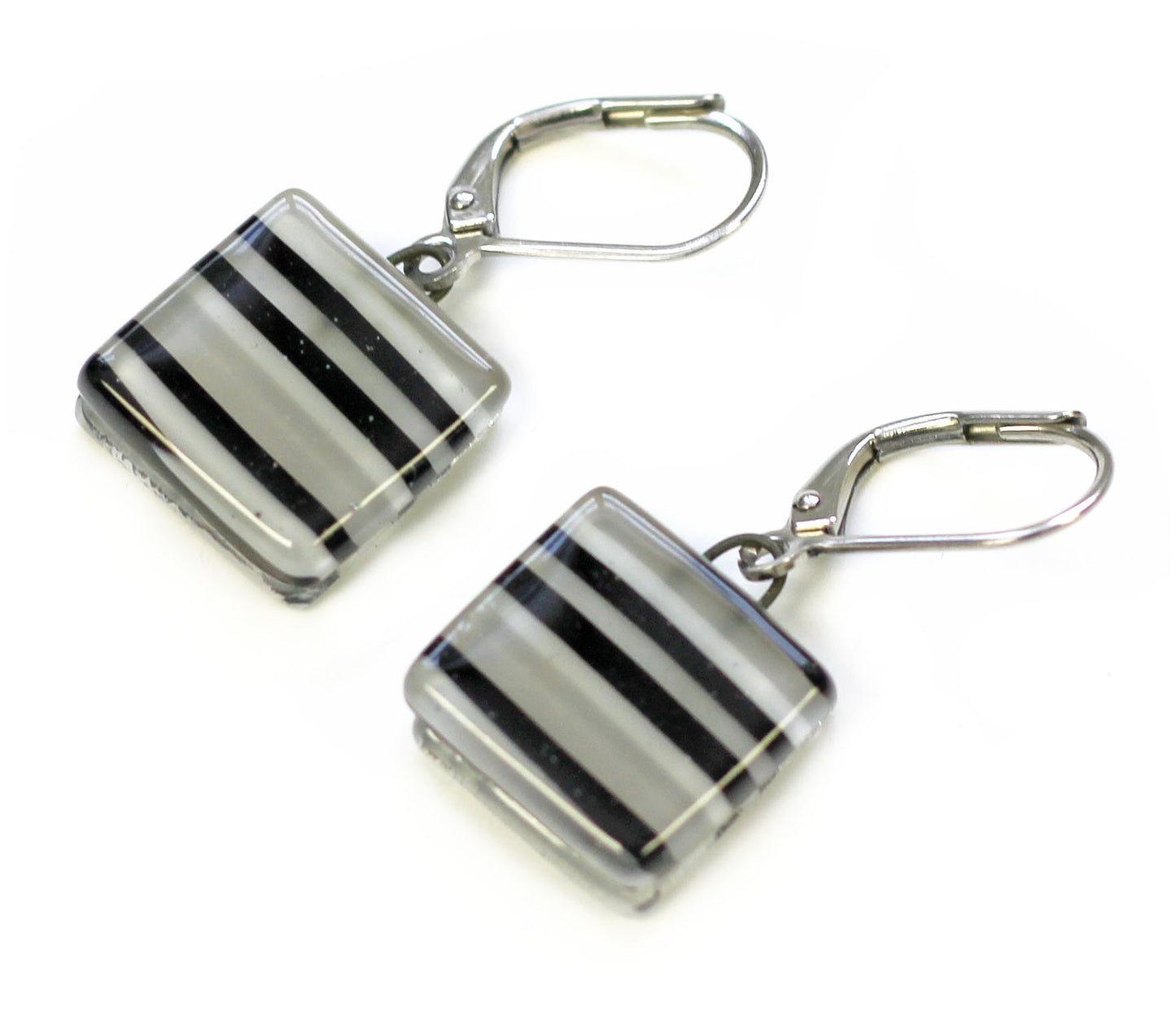 Boucles d'oreille Carré motifs - Créart (plusieurs couleurs disponibles)