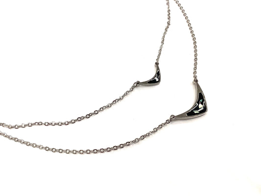 Collier Double Arc  - Rouge Inox