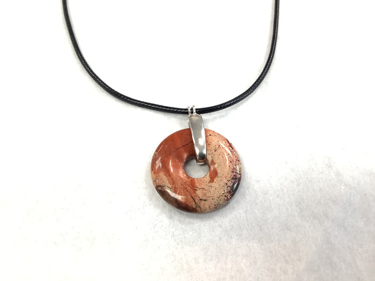 Collier en jaspe - Vintage rouge - Rouge Argent 925