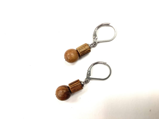 Boucle d'oreilles en bois MJ Bijoux