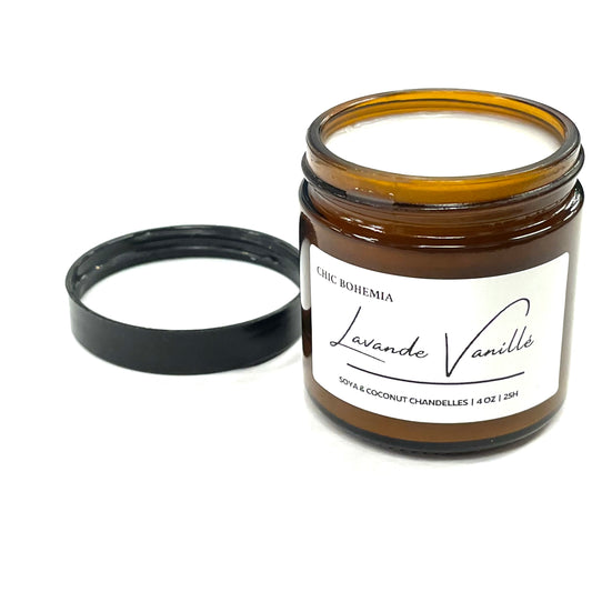 Bougie Lavande Vanille 4 oz - Chic Bohemia