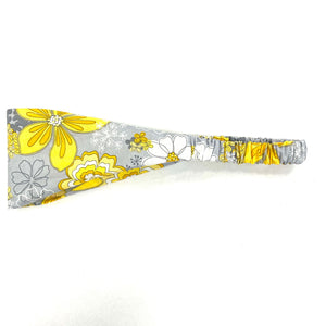 Bandeau Gris Fleurs Jaune - Rouge Canapé