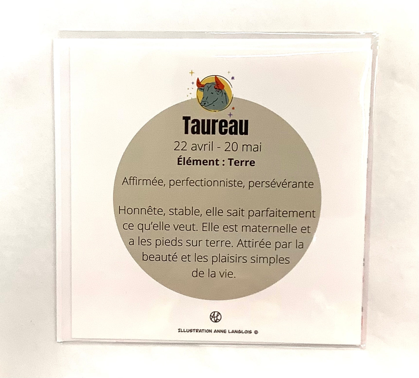 Carte Taureau - Créations Anne Langlois