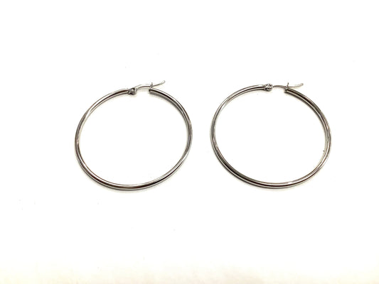 Anneaux Argent 45 mm - Rouge Inox