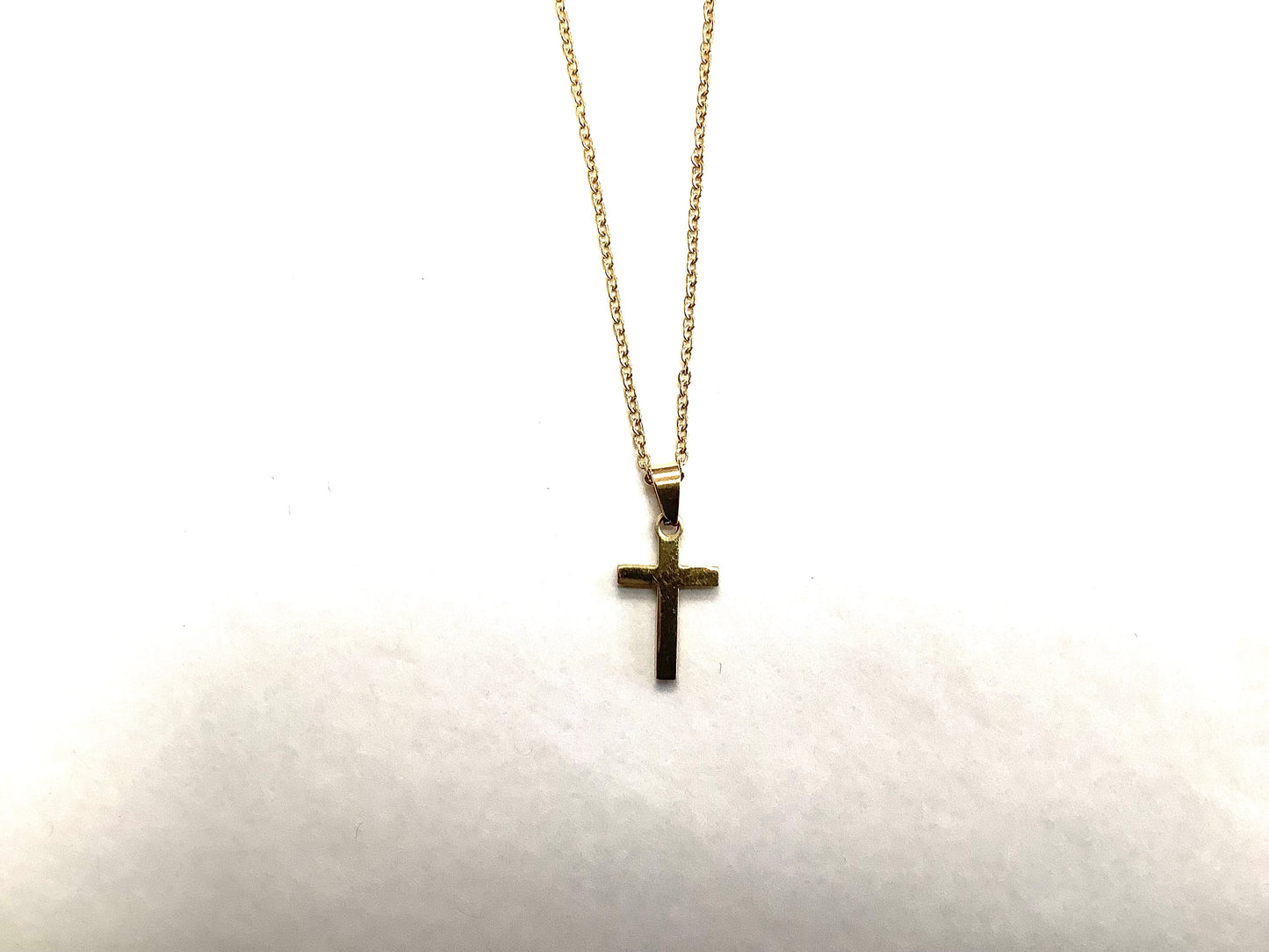 Collier Croix or - Rouge Inox