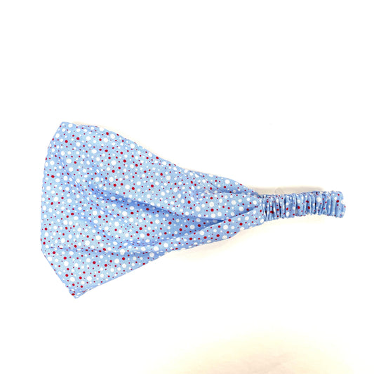 Bandeau Bleu Petits Pois - Rouge Canapé
