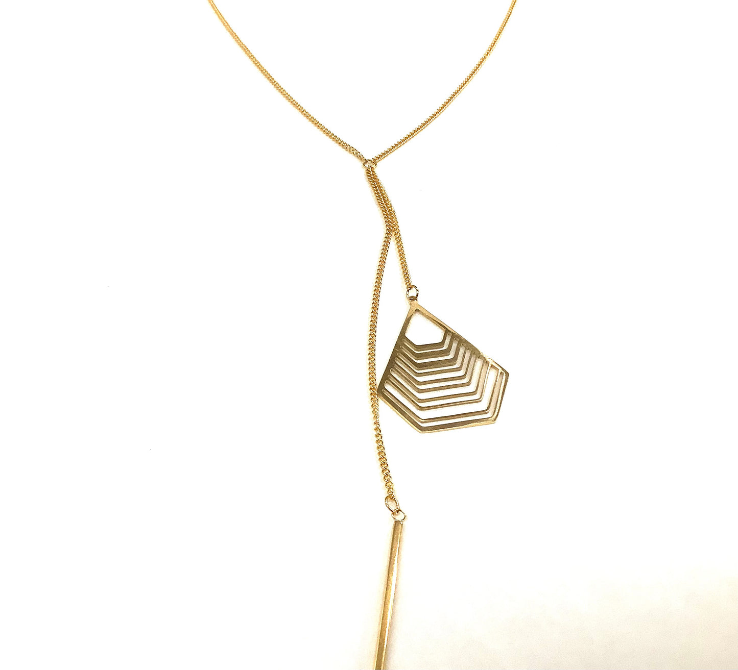 Collier Géométrique - Or - Rouge Inox