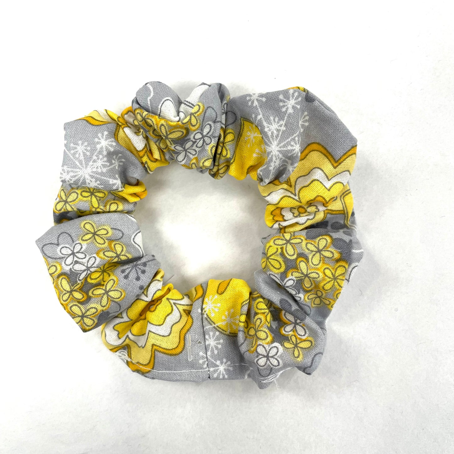 Grey Scrunchie Yellow Flowers - Red Sofa